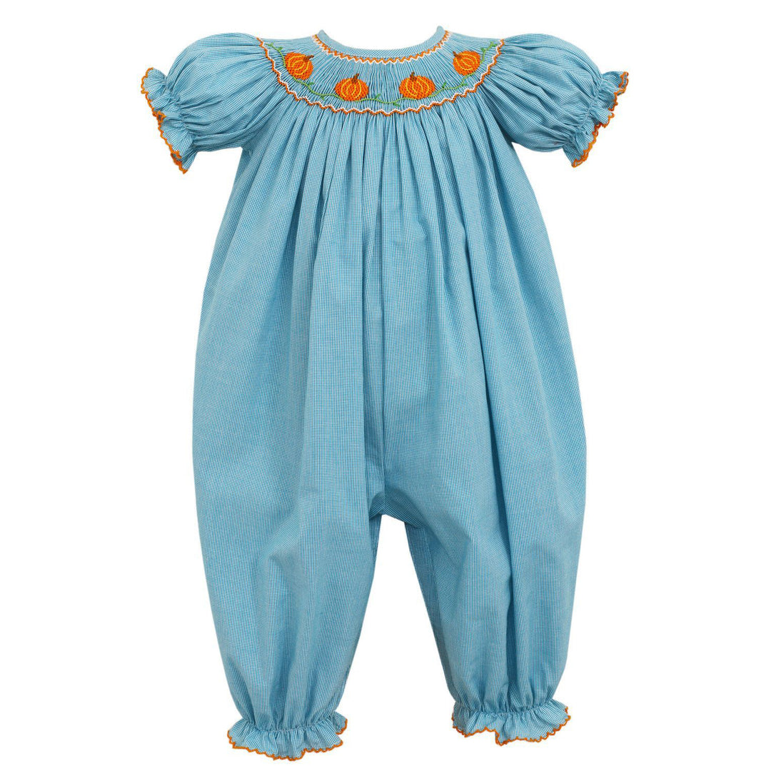 Turquoise Check Pumpkins Long Bishop Bubble