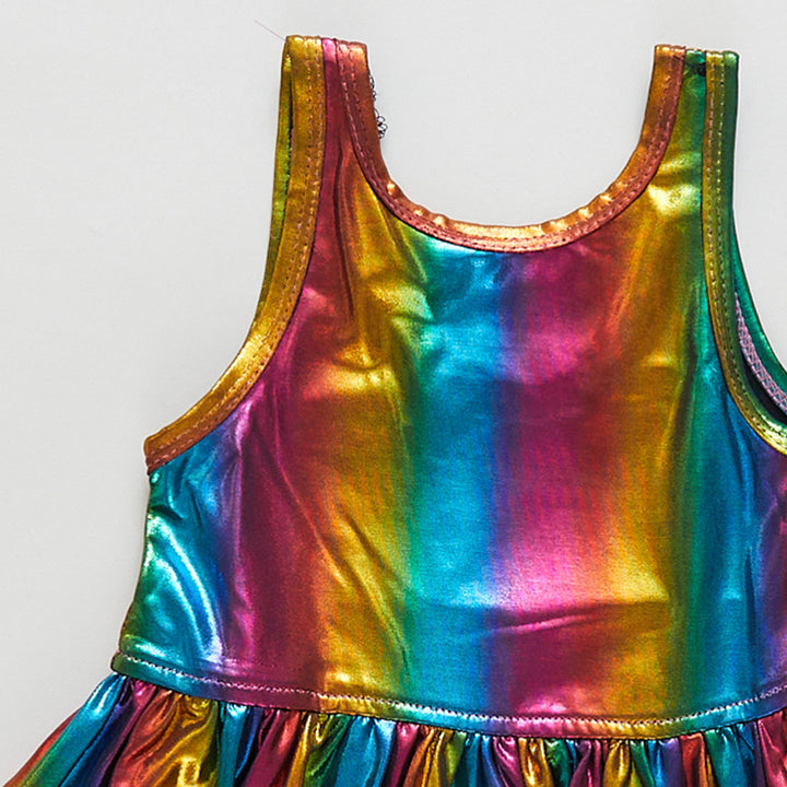 Dark Rainbow Liza Lame Dress