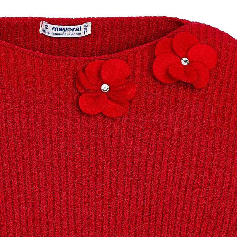 Red Floral Knitted Sweater