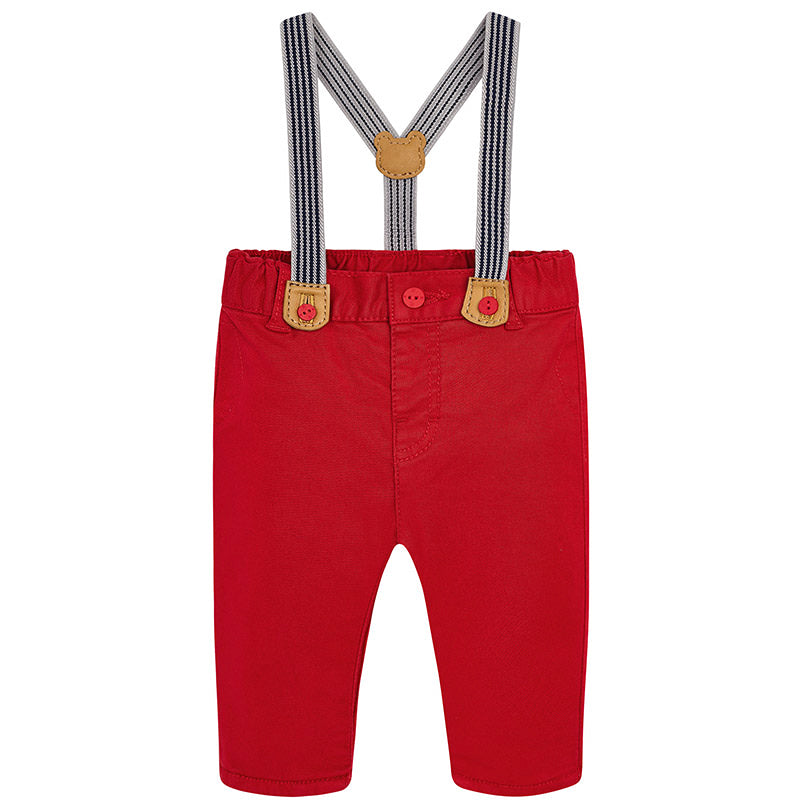 Long trousers with braces for baby boy
