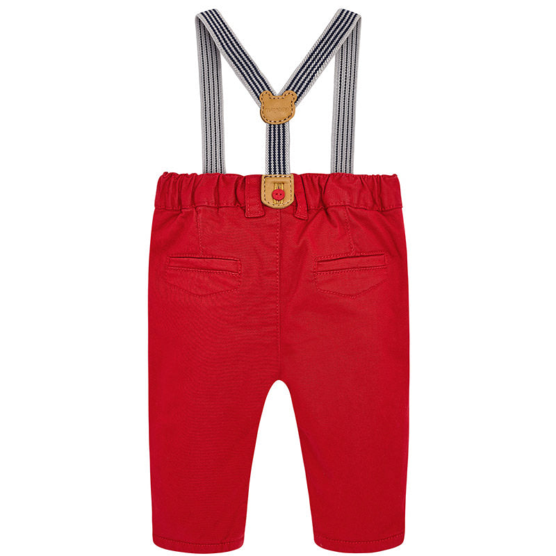 Mayoral Cherry Red Trousers with Suspenders