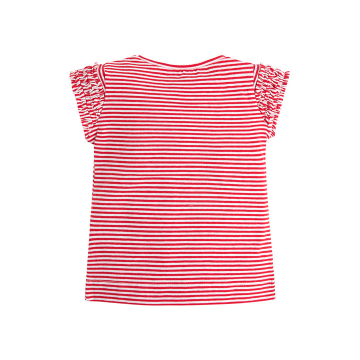 Red & White Stripe Top With Bow