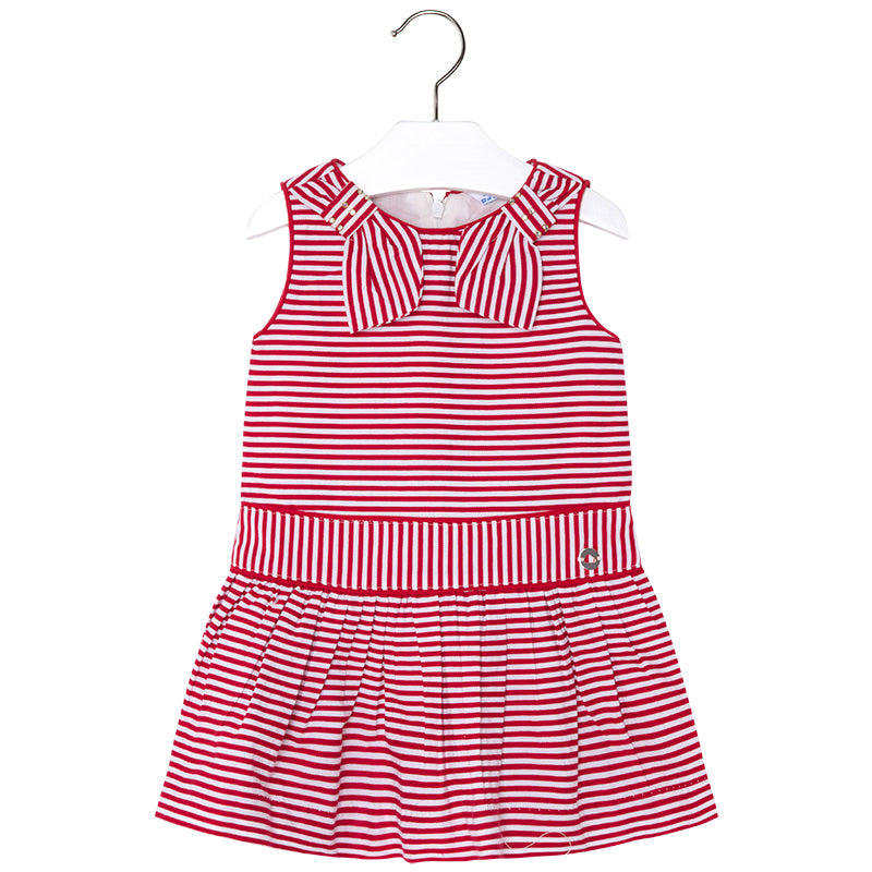 Red & White Stripe Drop-Waist Dress