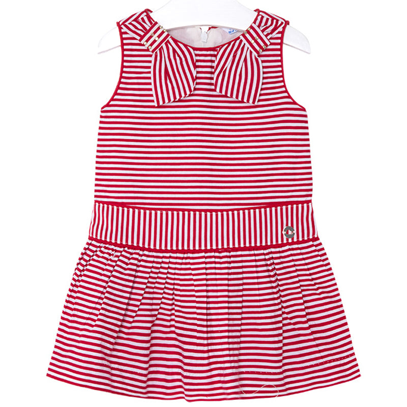Red & White Stripe Drop-Waist Dress