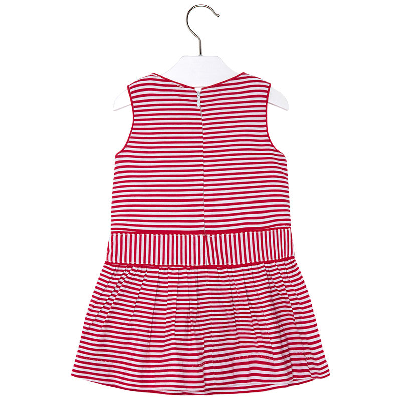 Red & White Stripe Drop-Waist Dress