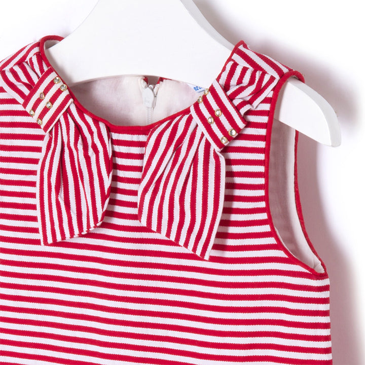Red & White Stripe Drop-Waist Dress