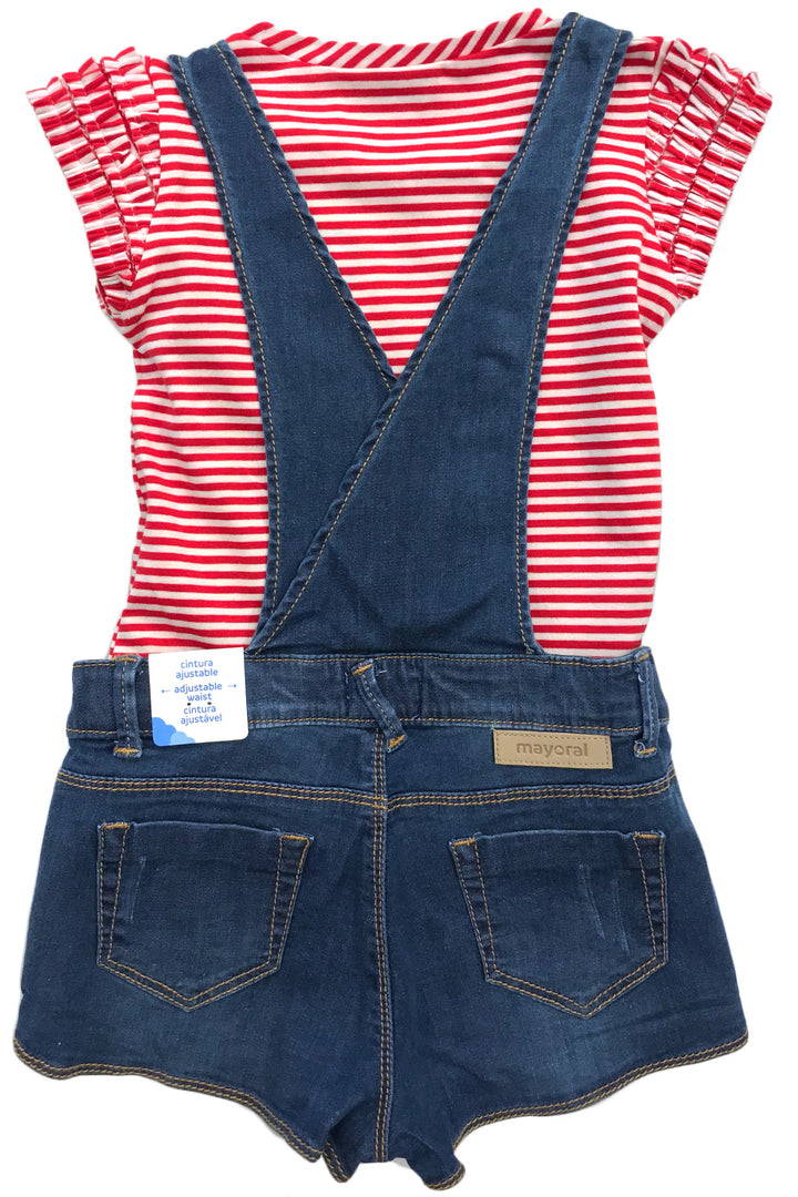 Mayoral - Denim Floral Dungaree Shorts - kkgivingtree - K&K's