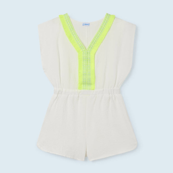 White Caftan Girls Romper