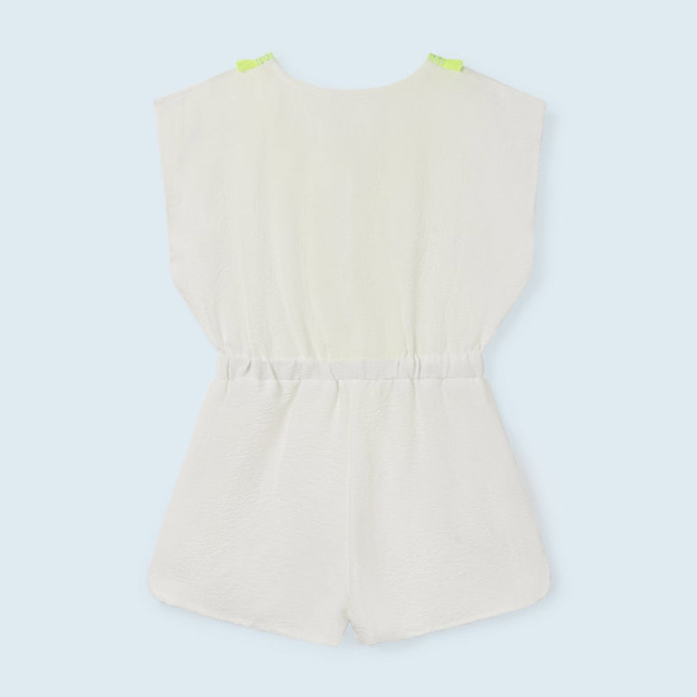 White Caftan Girls Romper