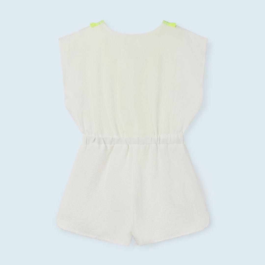 White Caftan Girls Romper