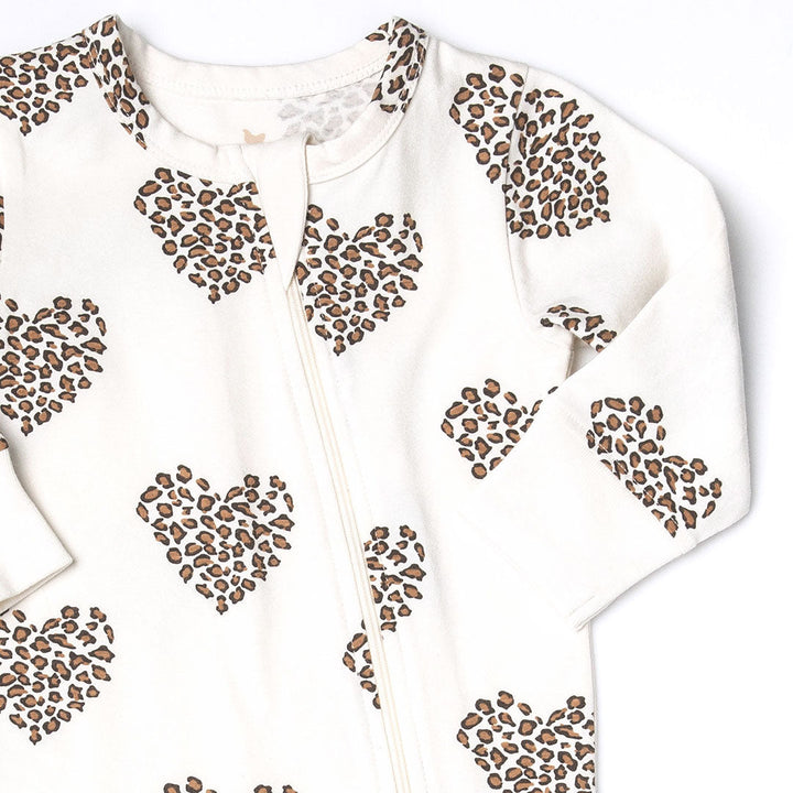 Leopard Heart Baby Organic Romper
