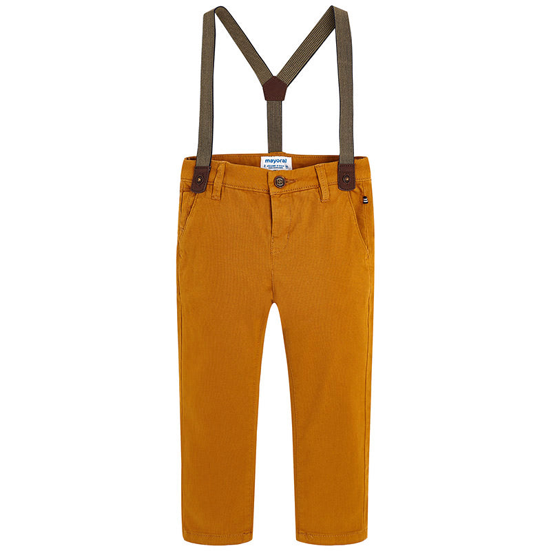 Mayoral Rust Chino Trousers with Suspenders