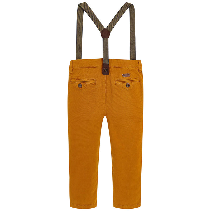 Mayoral Rust Chino Trousers with Suspenders