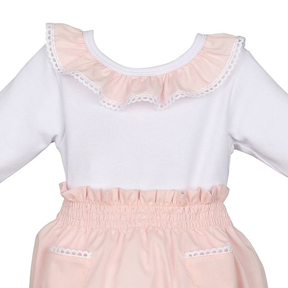 Pink Bodysuit & Bloomer Set with Ruffles