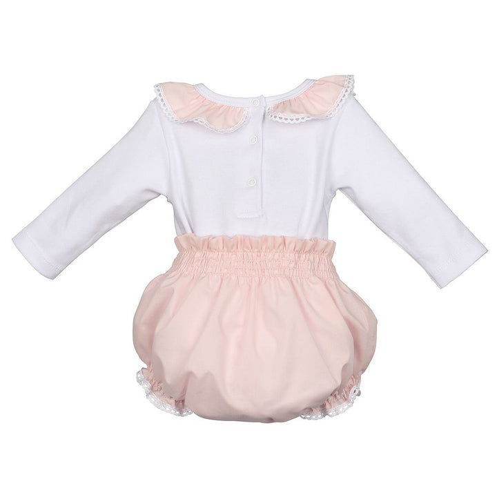 Pink Bodysuit & Bloomer Set with Ruffles