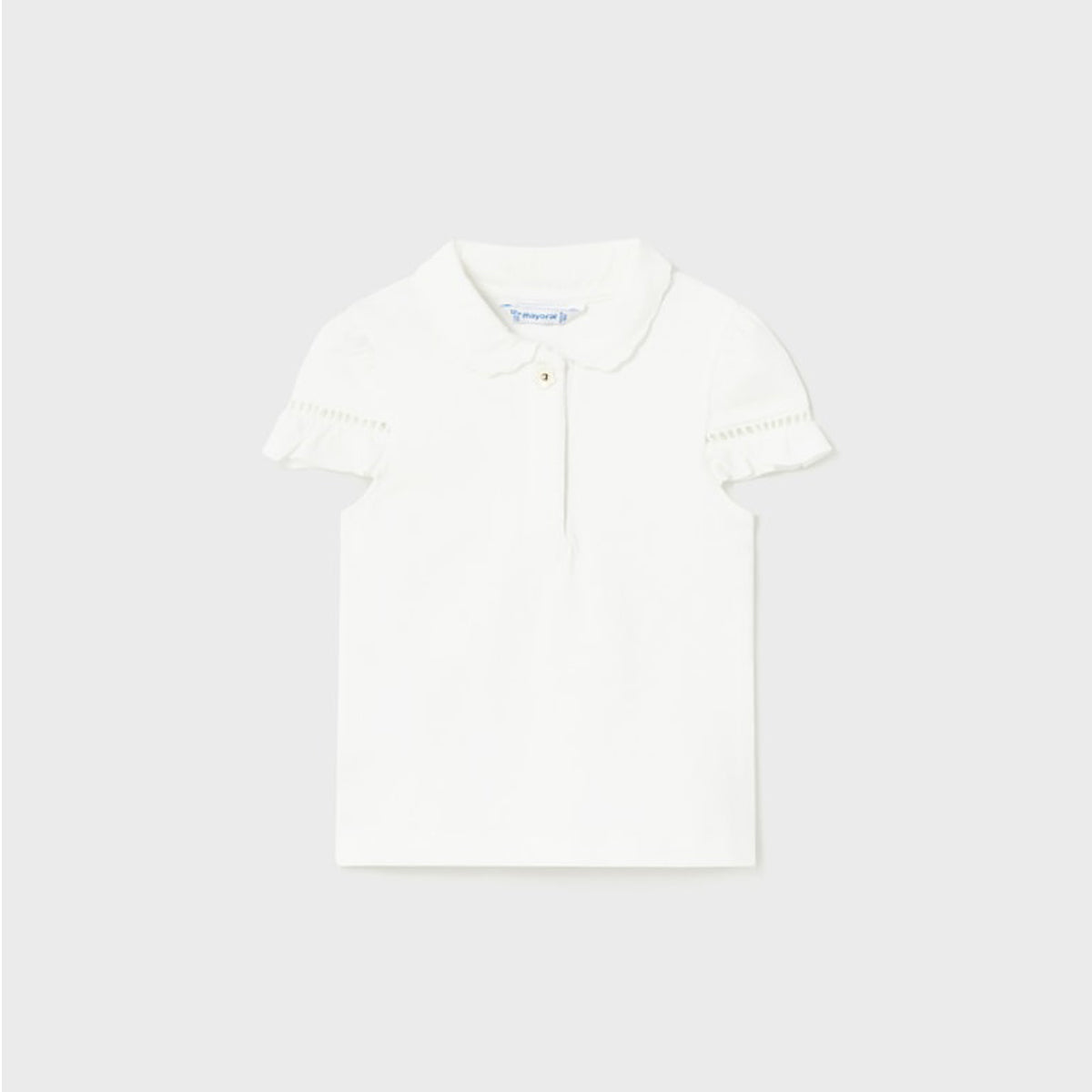 White Short Sleeves Girls Polo