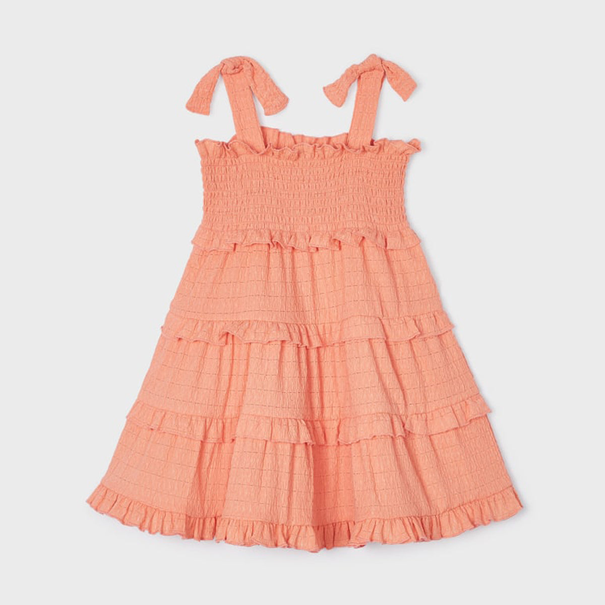 Peach Smocked Knit Dress