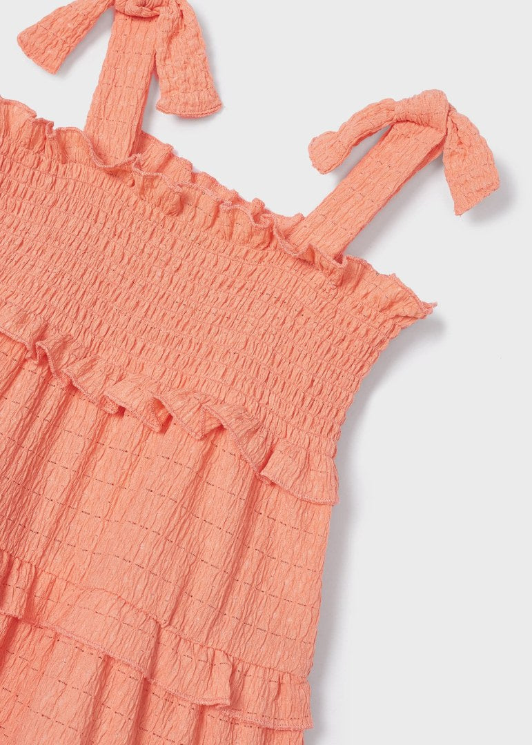 Peach Smocked Knit Dress