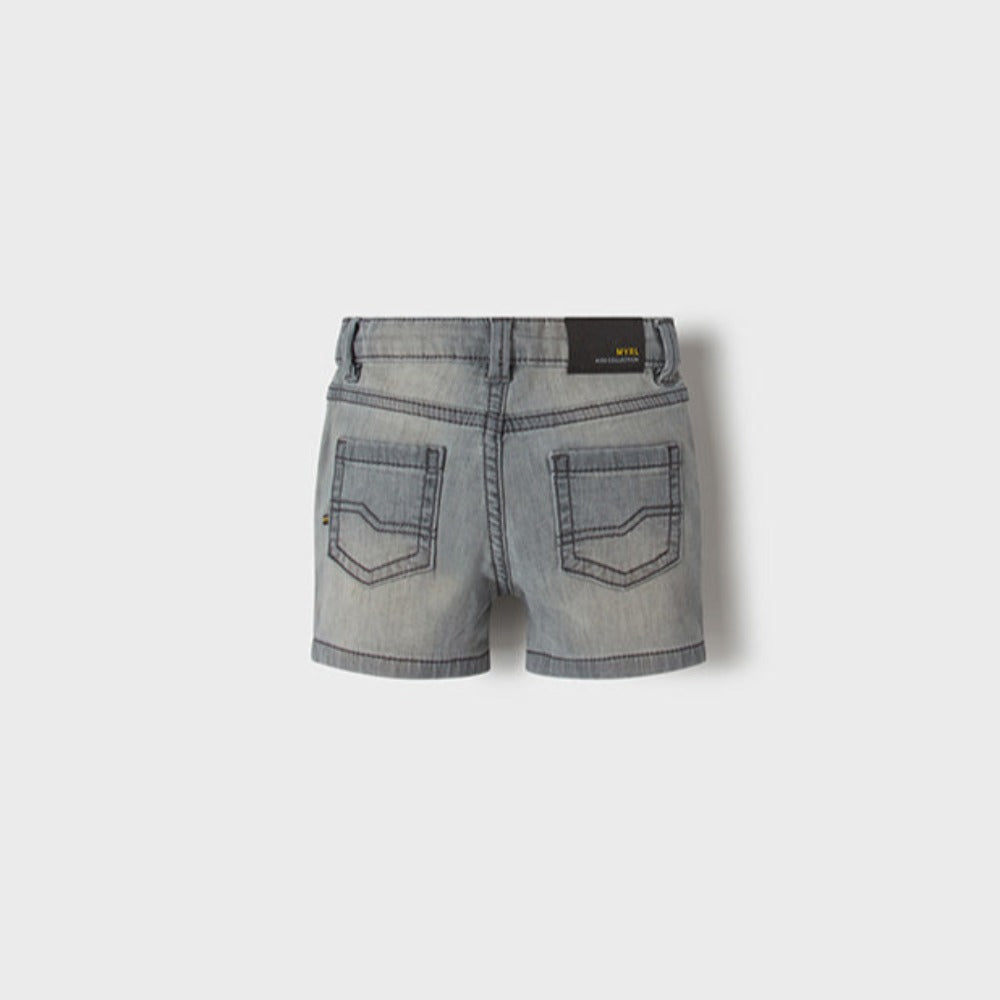 Light Grey Soft Denim Bermuda Shorts