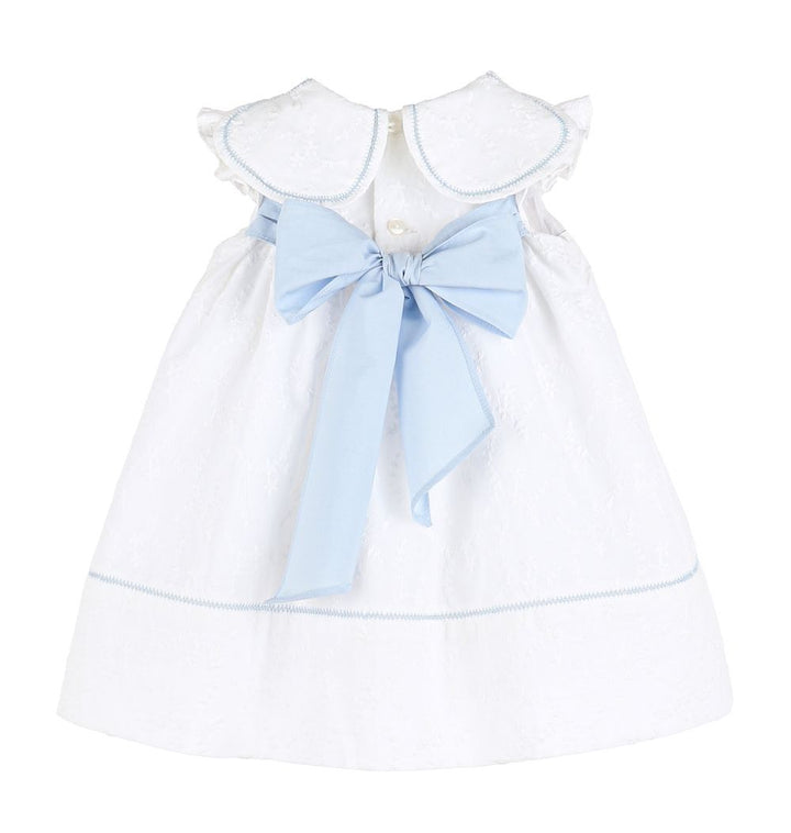White & Blue Classic Petal Dress