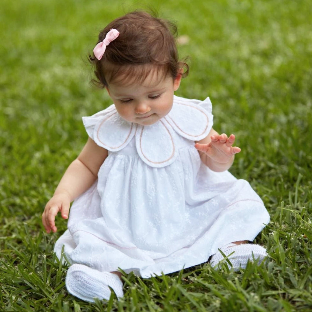 White & Pink Classic Petal Dress