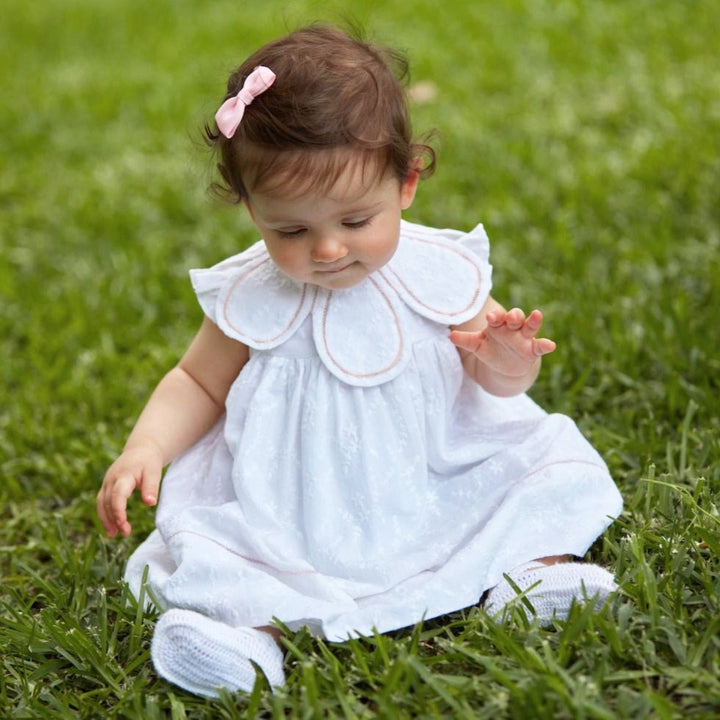 White & Pink Classic Petal Dress