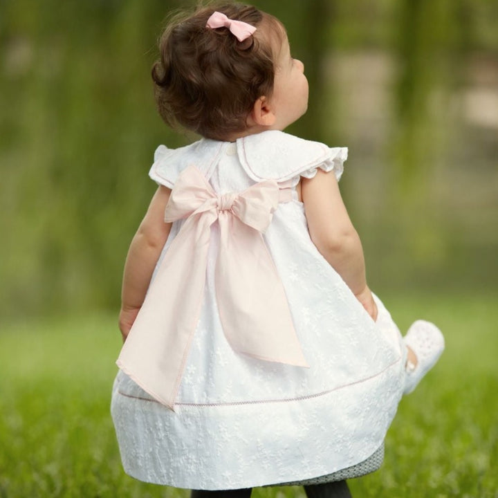 White & Pink Classic Petal Dress