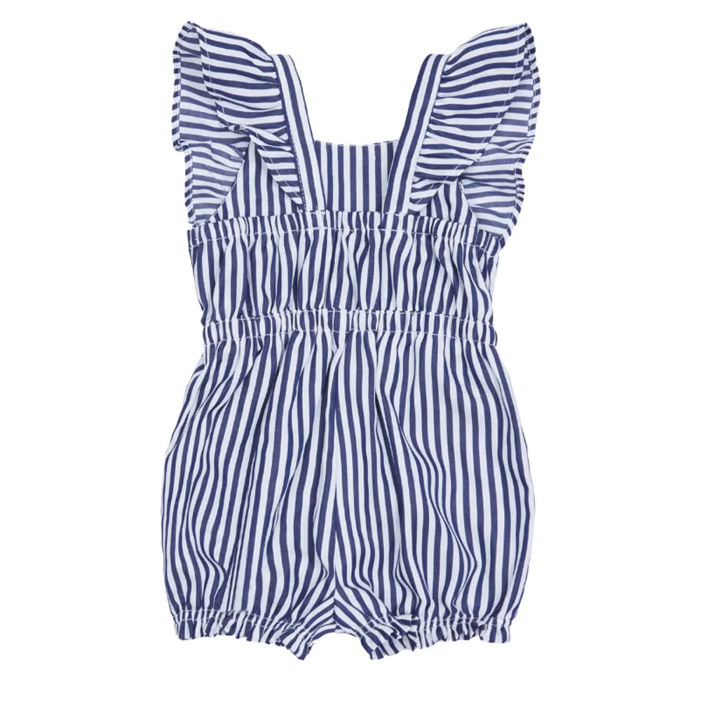 Stripe Flutter Sleeve Romper