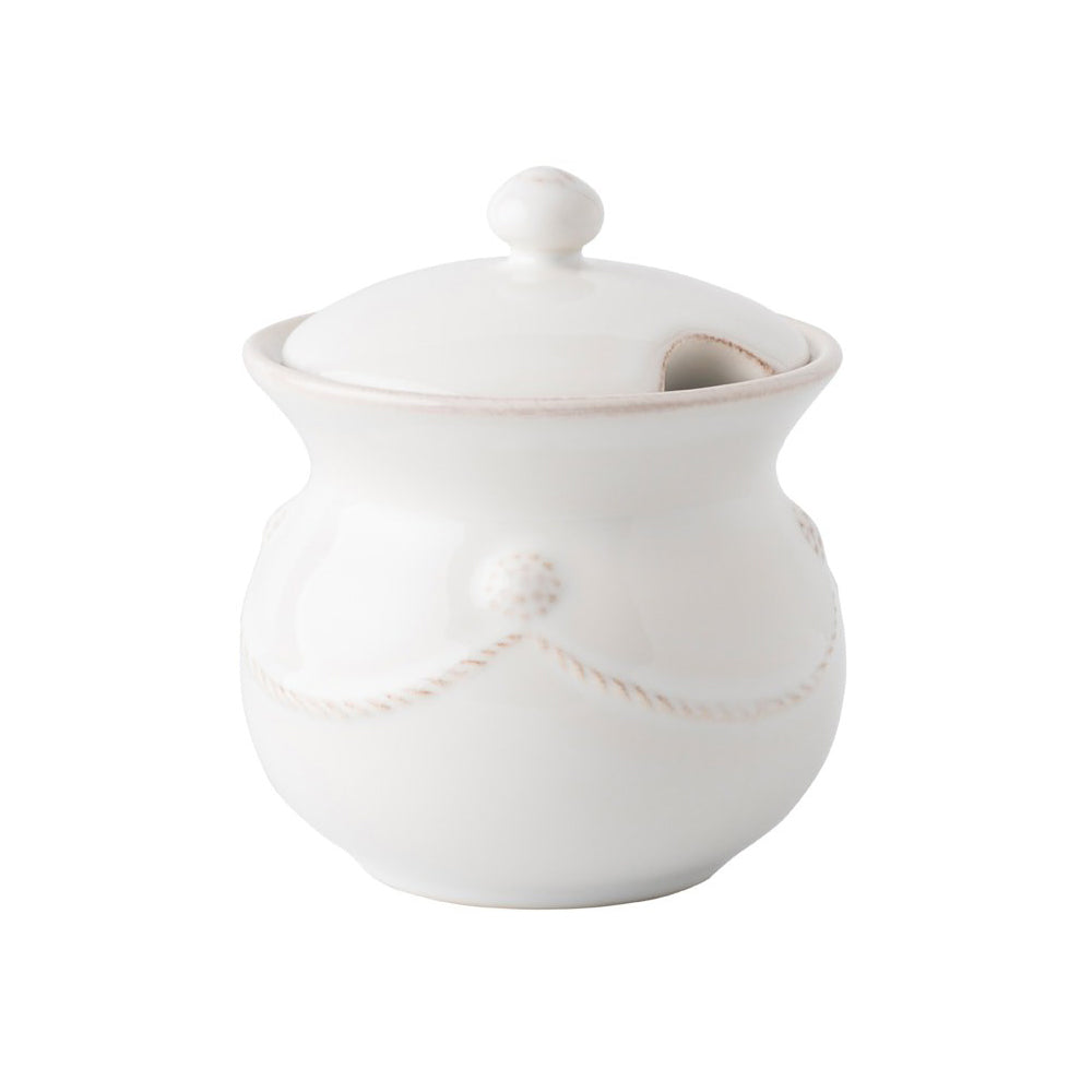 Berry & Thread Whitewash Lidded Sugar Pot