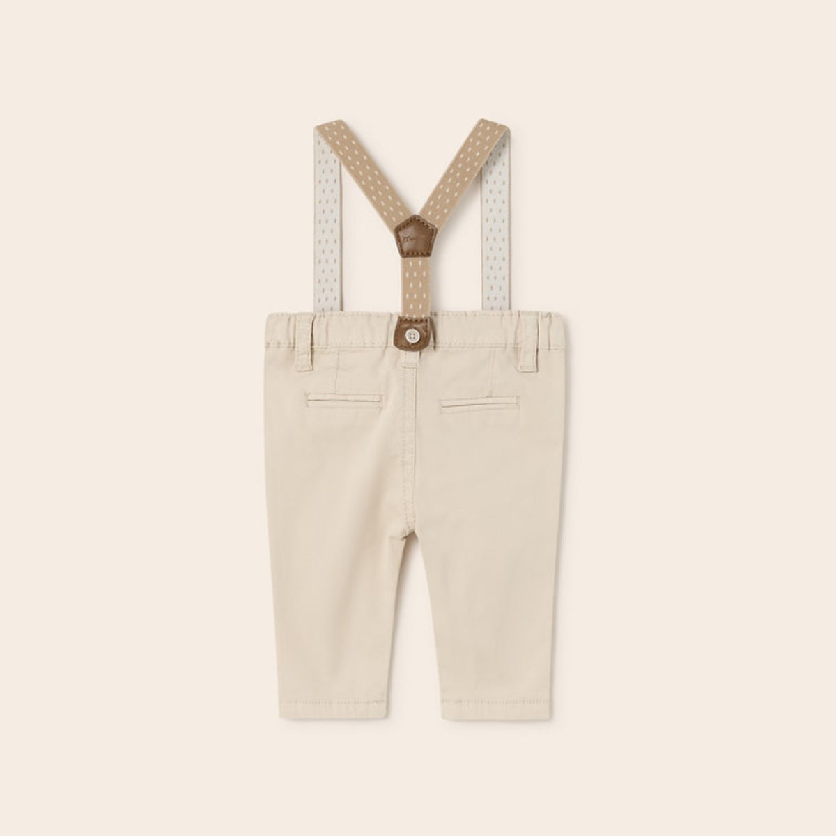 Newborn Beige Pants with Suspenders