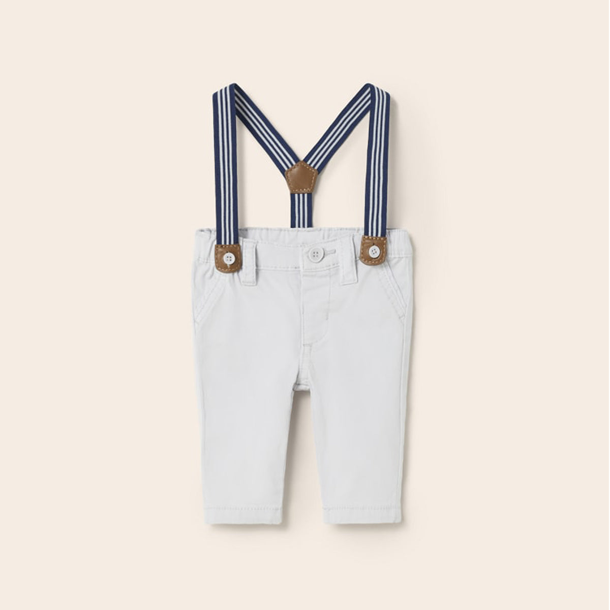 Newborn Silver Pants with Suspenders