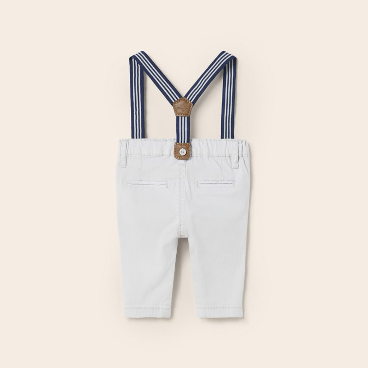 Newborn Silver Pants with Suspenders