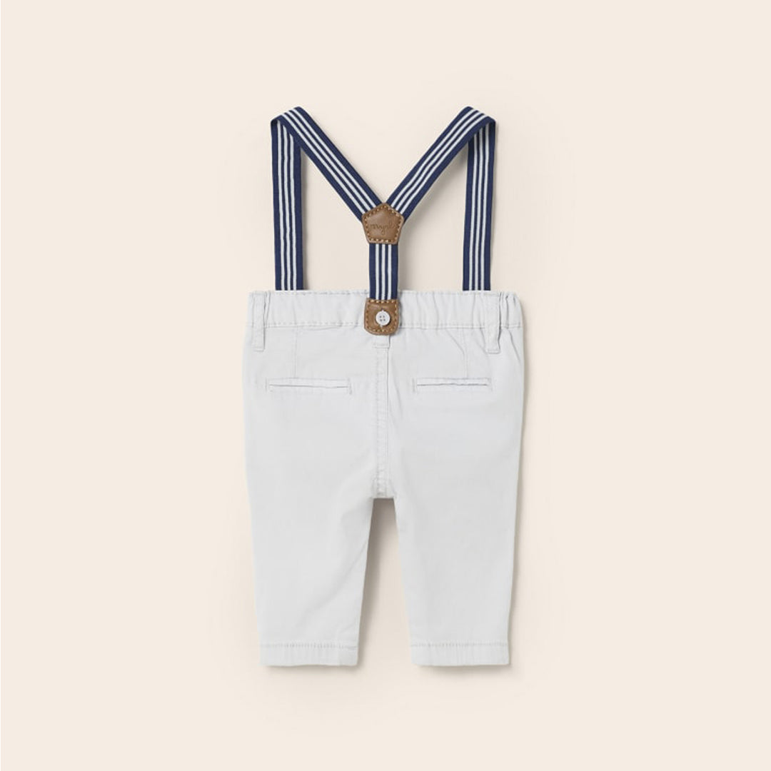 Newborn Silver Pants with Suspenders