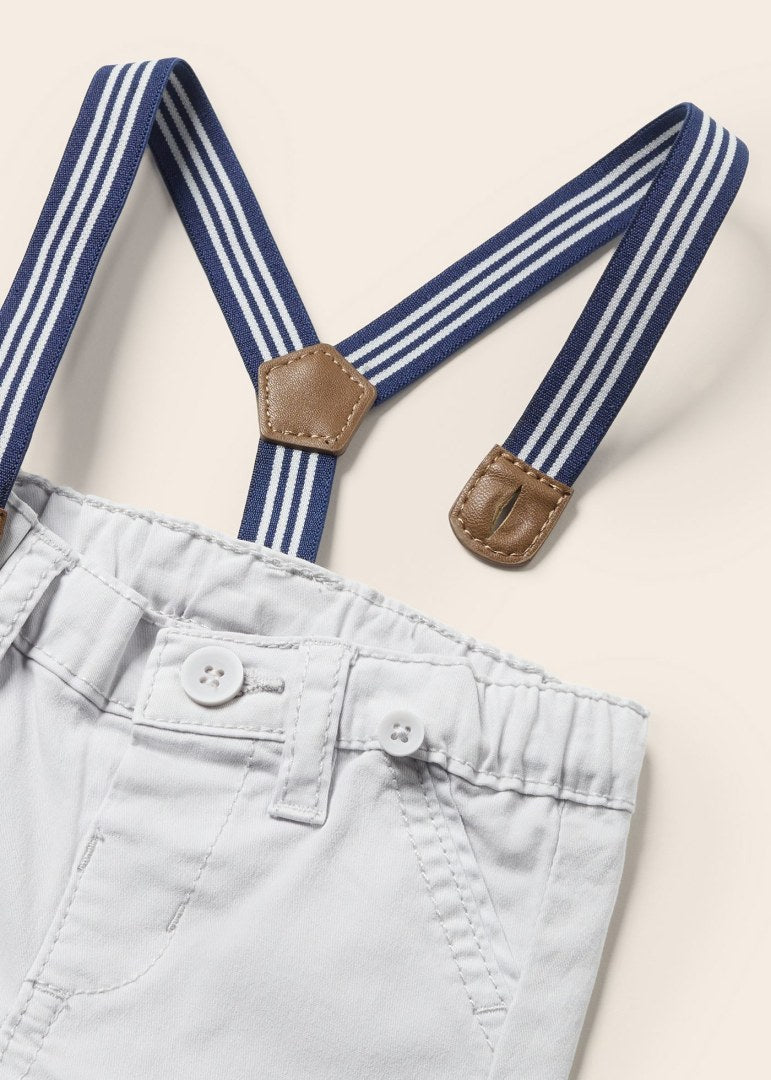 Newborn Silver Pants with Suspenders