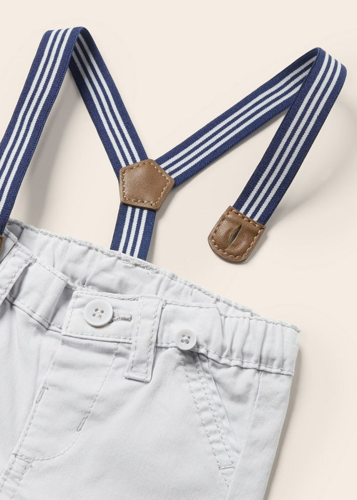 Newborn Silver Pants with Suspenders