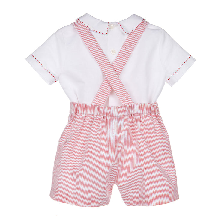 Red Suspenders Boy Set