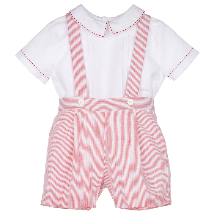 Red Suspenders Boy Set