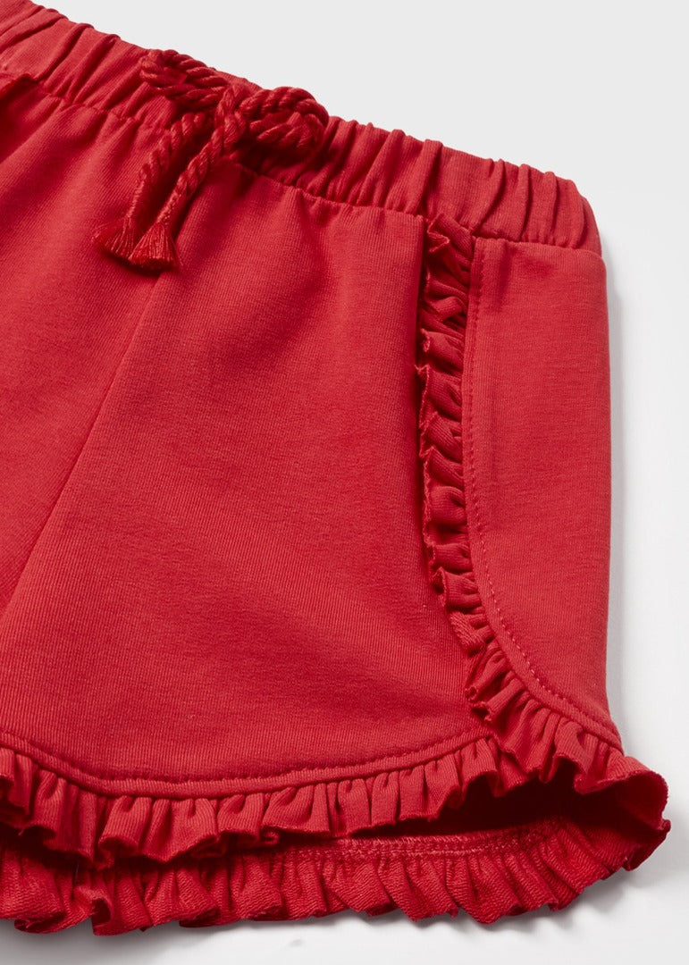 Red Knit Basic Shorts