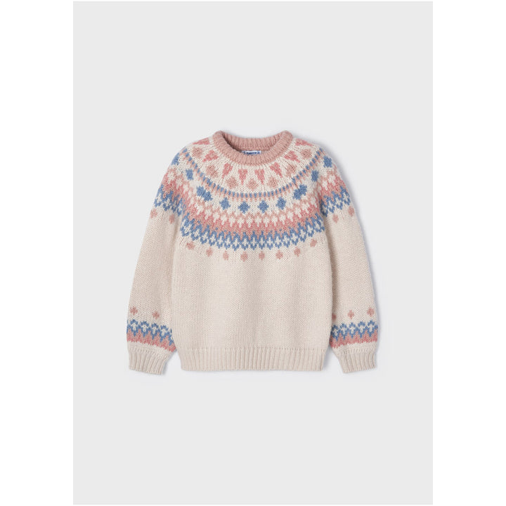 Beige Jacquard Sweater