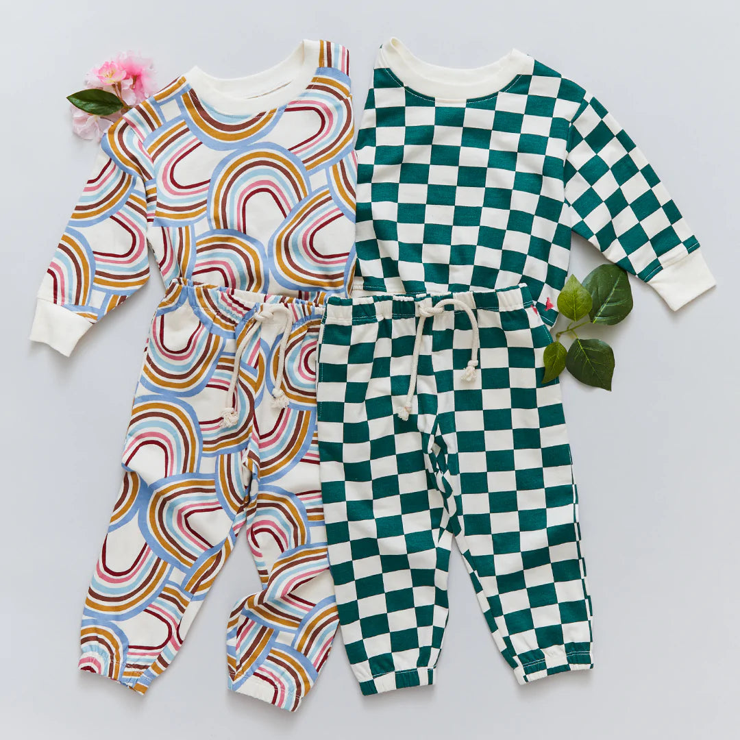 Antique White Rainbows Organic Sweatpants