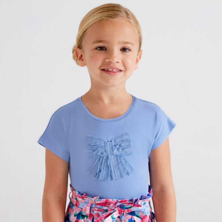 Capri Blue T-Shirt With Bow