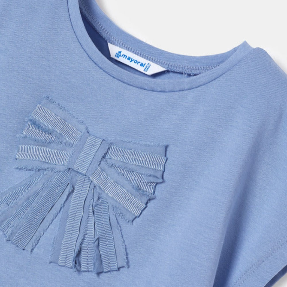 Capri Blue T-Shirt With Bow