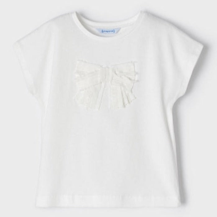 White T-Shirt With Bow