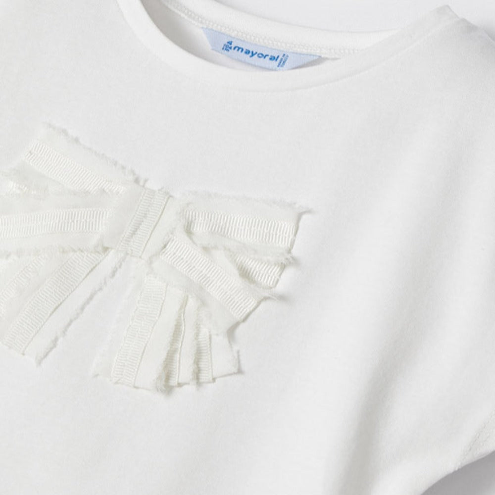 White T-Shirt With Bow
