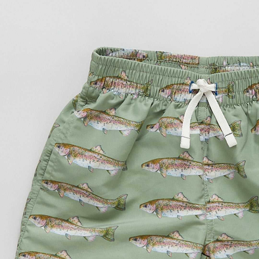 Baby & Boys Olive Rainbow Trout Swim Trunk