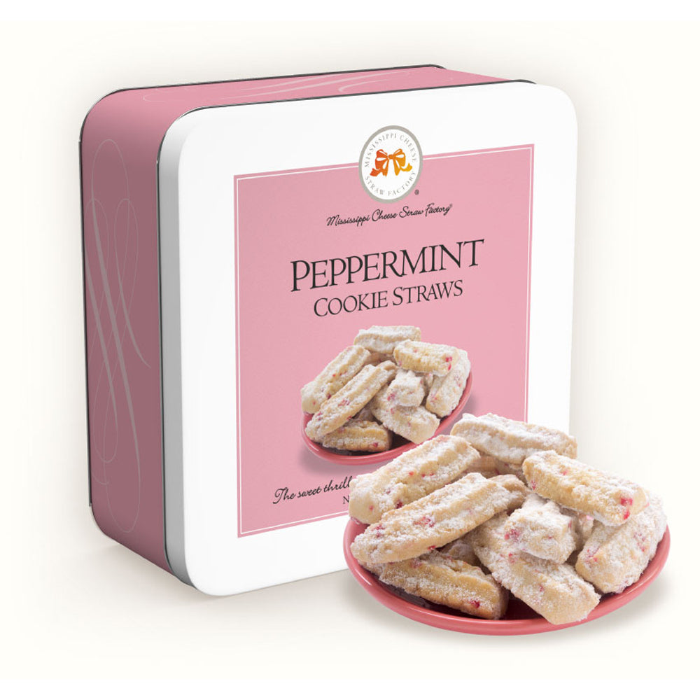 Peppermint Cookie Straws 10 oz. Gift Tin