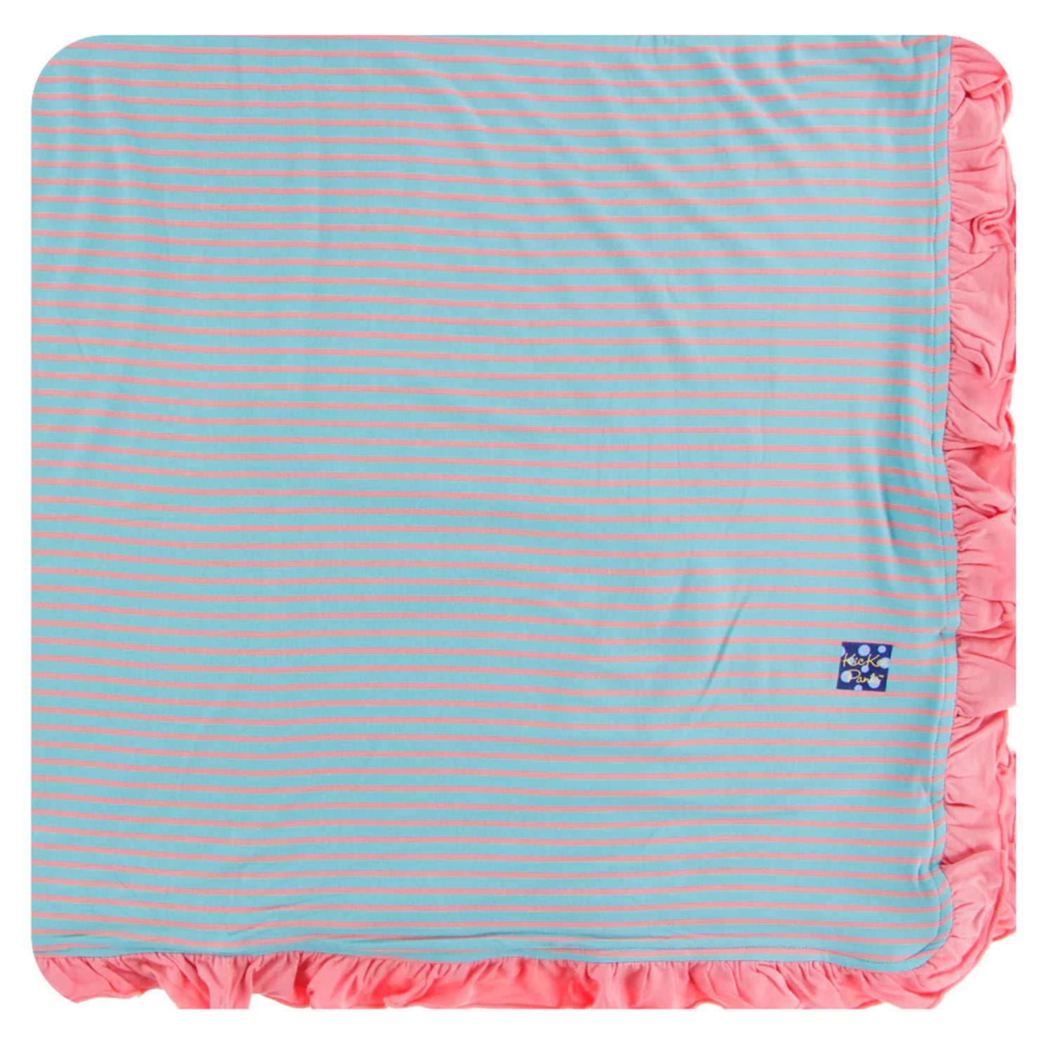 Strawberry Stripe Ruffle Toddler Blanket