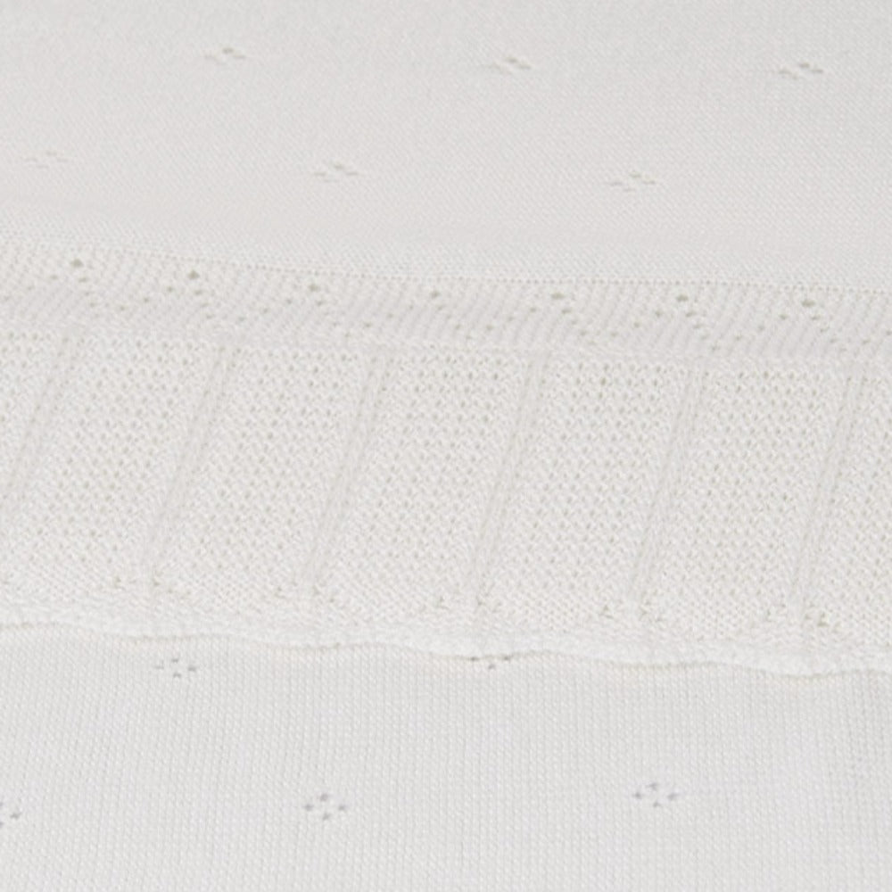 Cream Ruffled Knit Blanket