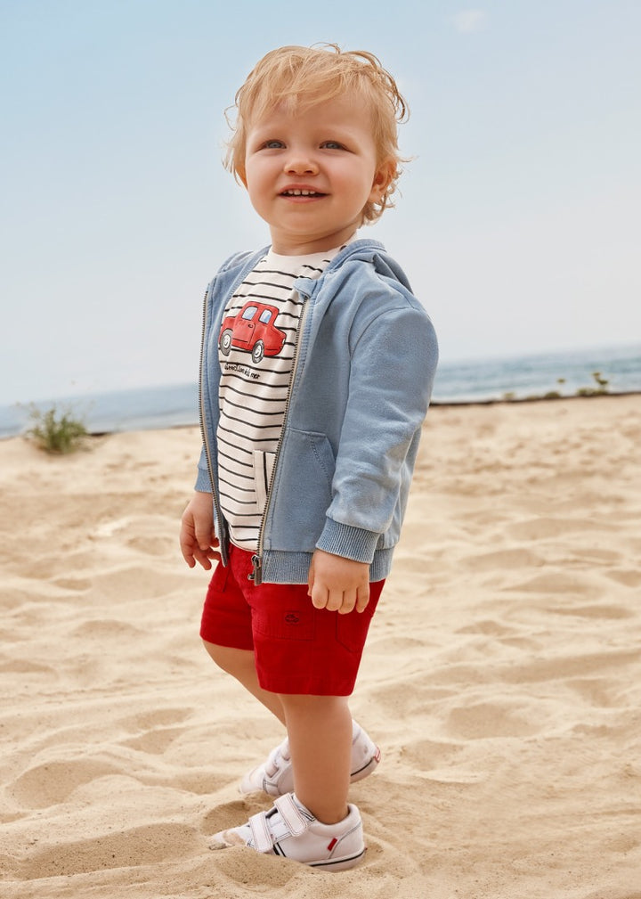 Red Twill Bermuda Shorts