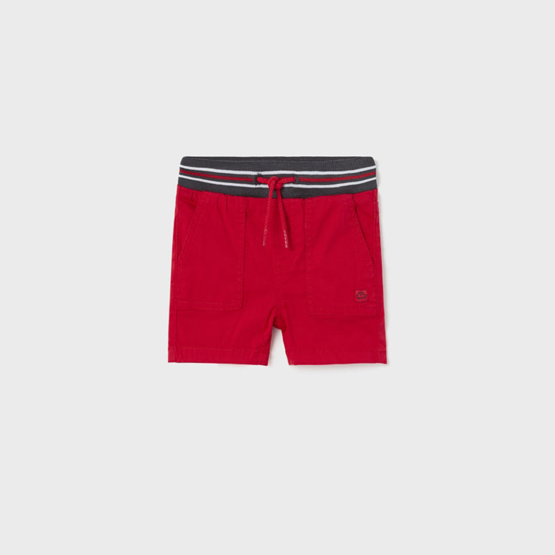 Red Twill Bermuda Shorts